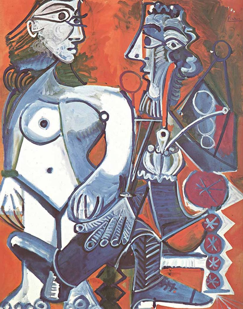 Pablo Picasso Çıplak ile Sigara içen