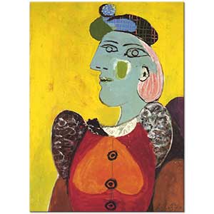Pablo Picasso Kırmızı Hırkalı ve Bereli Kadın