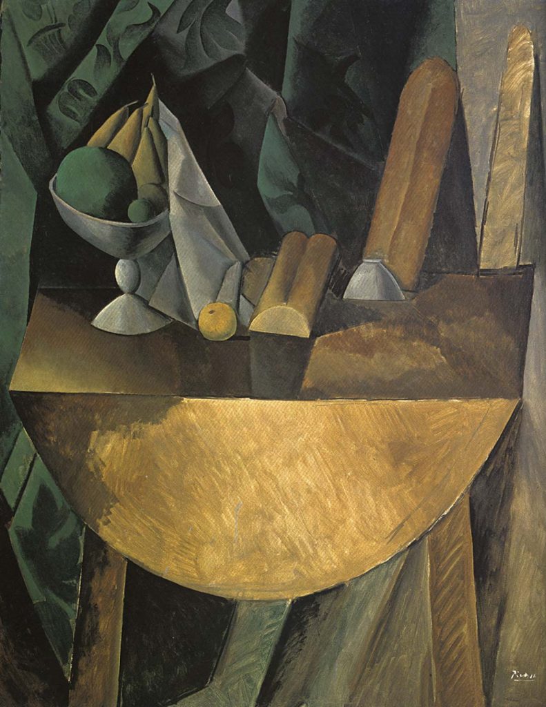 Pablo Picasso Masada Ekmek ve Meyve Tabağı