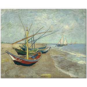 Vincent van Gogh Kıyıda Kayıklar