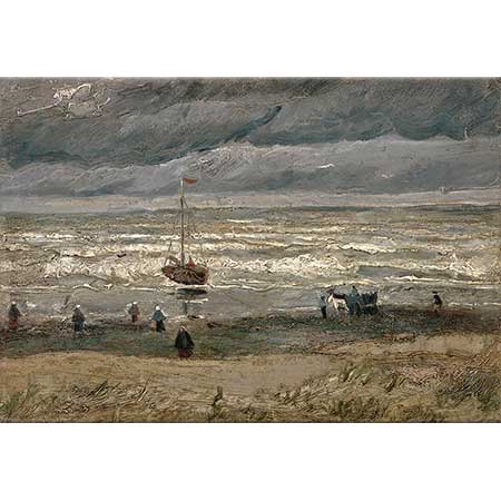 Vincent van Gogh Sahilde Tekne ve Figürler