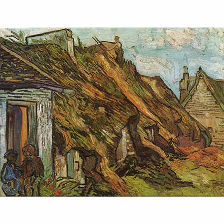 Vincent van Gogh Sazlık Damları ile Chaponval Evleri