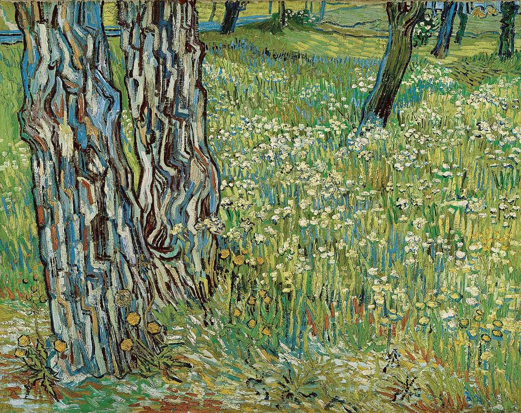 Vincent van Gogh Çimenlerin Arasındaki Ağaç Gövdeleri