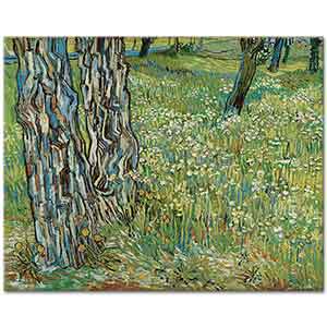Vincent van Gogh Çimenlerin Arasındaki Ağaç Gövdeleri