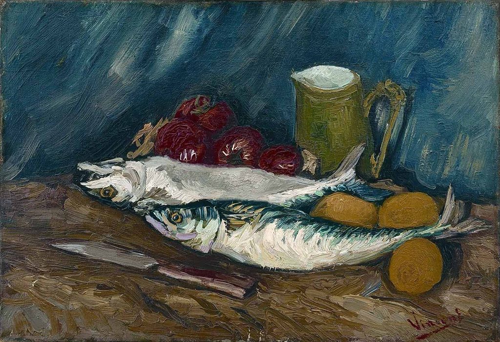 Vincent van Gogh Uskumru Limon ve Dometesli Natürmort