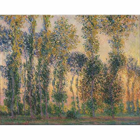 Claude Monet Giverny'de Kavaklar ve Gündoğumu