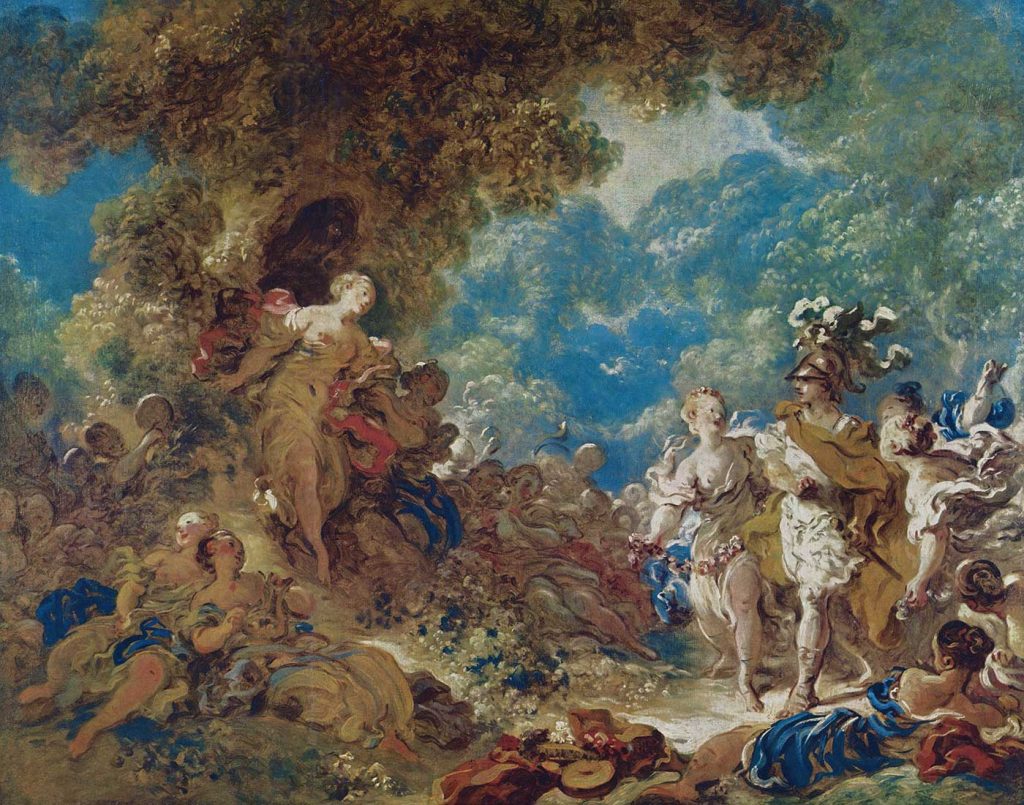 Jean Honore Fragonard Rinaldo Armida Sarayının Bahçesinde