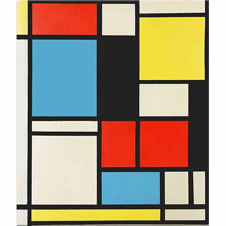 Piet Mondrian Mavi Kırmızı ve Sarılı Kompozisyon