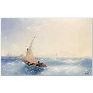 Ayvazovski Ischia Adasında Yelkenliler