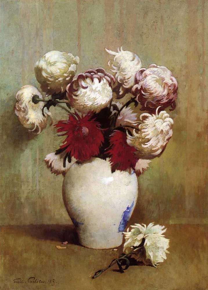 Emil Carlsen Vazoda Krizantemler