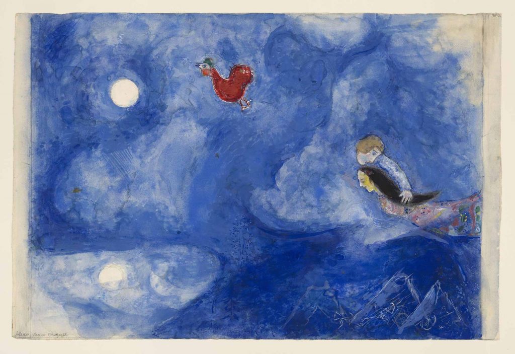 Marc Chagall Aleko ve Zemphira Ay ışığında