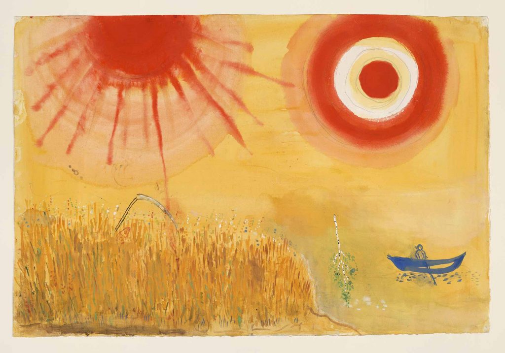 Marc Chagall Tarlada öğleden sonra güneşi