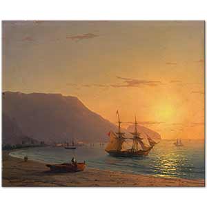 Ayvazovski Sahildeki Yelkenli