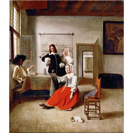 Pieter de Hooch Evde İçki İçenler