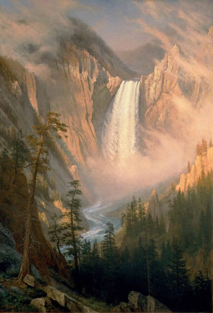 Albert Bierstadt Yellowstone Şelalesi Manzarası