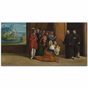 Benvenuto Tisi da Garofalo Saint Nicholas Çocuğu Diriltirken