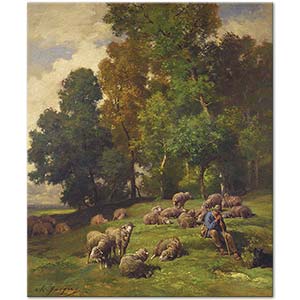 Charles Emile Jacque Çoban ve Sürüsü