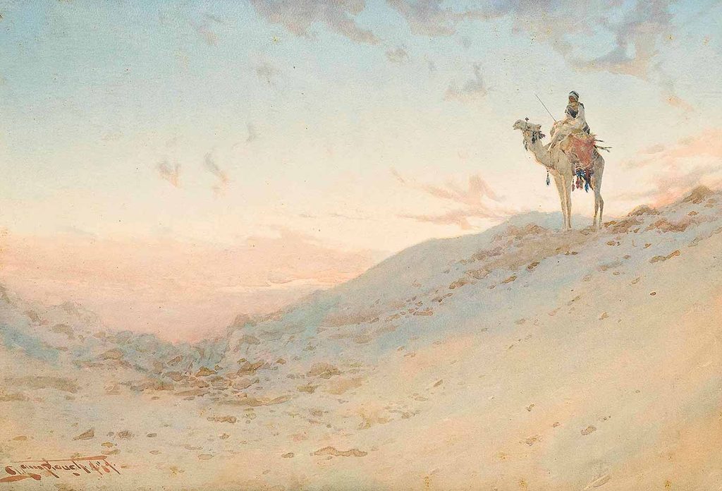 Augustus Osborne Lamplough Çölde Deve Üzerindeki Arap