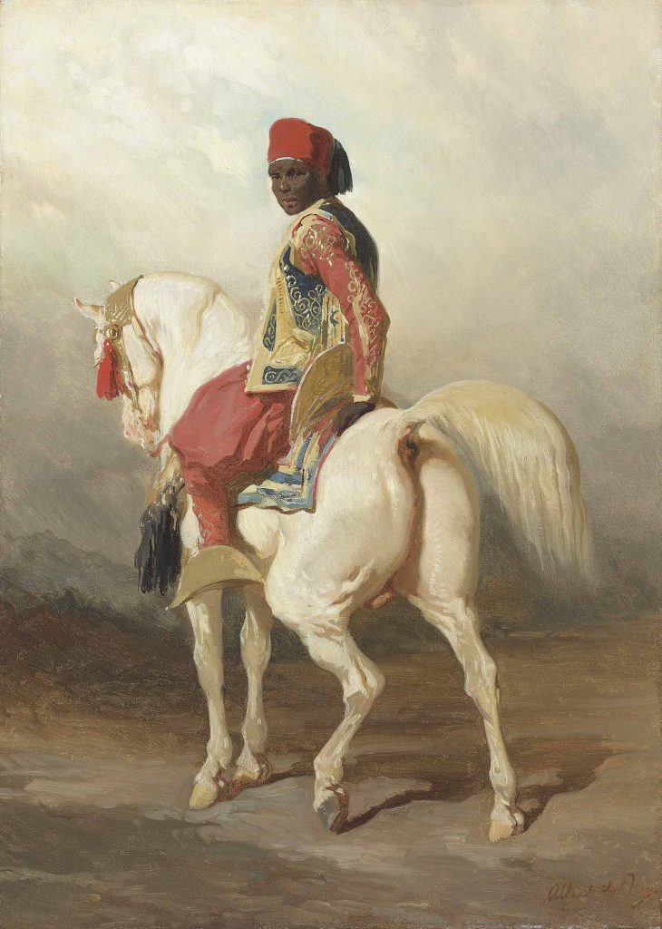 Alfred de Dreux Sudanlı Damat Beyaz At Üstünde