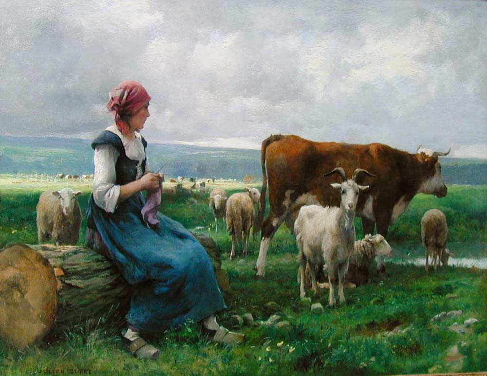 Julien Dupre, Keçi inek ve Koyunlarla Birlikte Çoban Kız