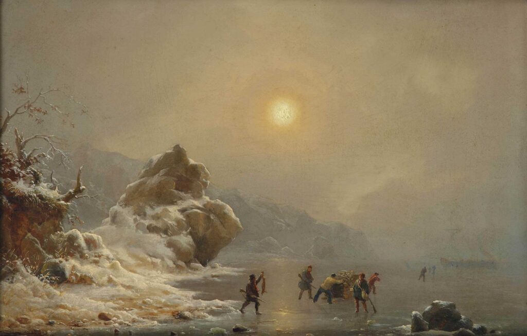 Andreas Achenbach Buz üzerinde Avcılar