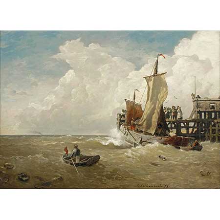 Andreas Achenbach Ostend Limanında