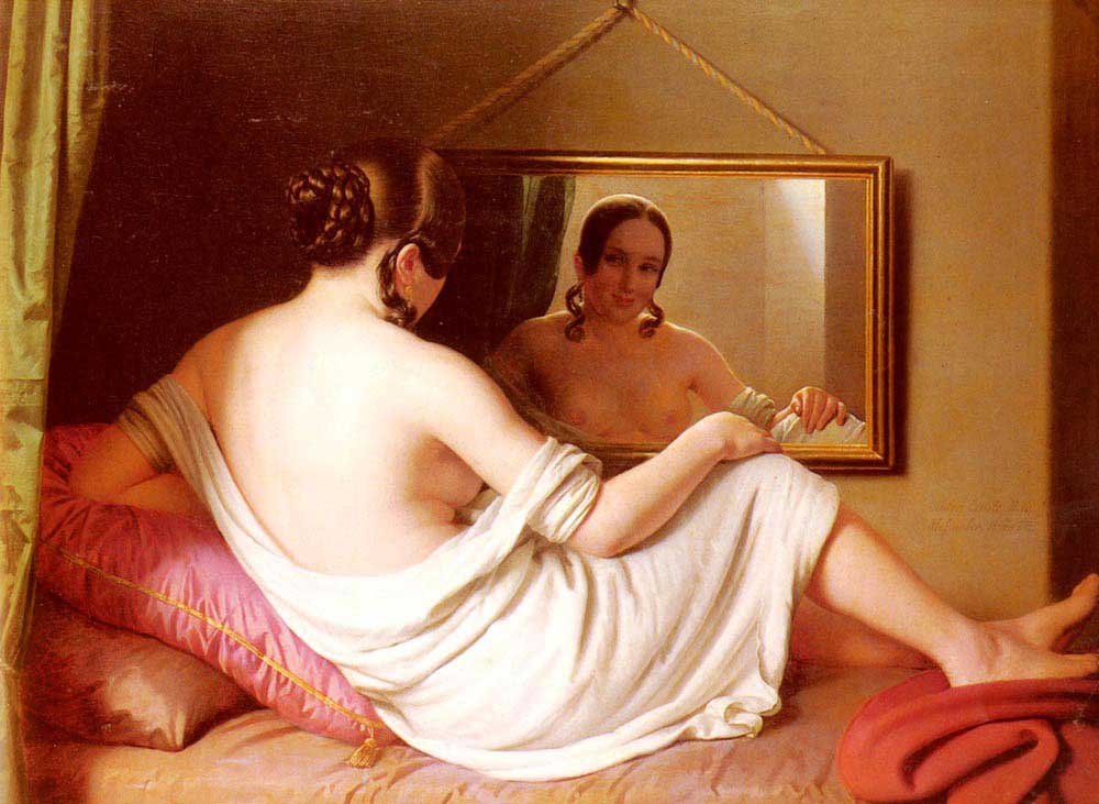 Anton Einsle Ayna önünde Kadın