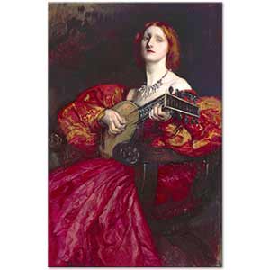 Edwin Austin Abbey Ud Çalan Kadın