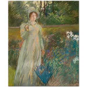 Edwin Austin Abbey Bahçedeki Kadın
