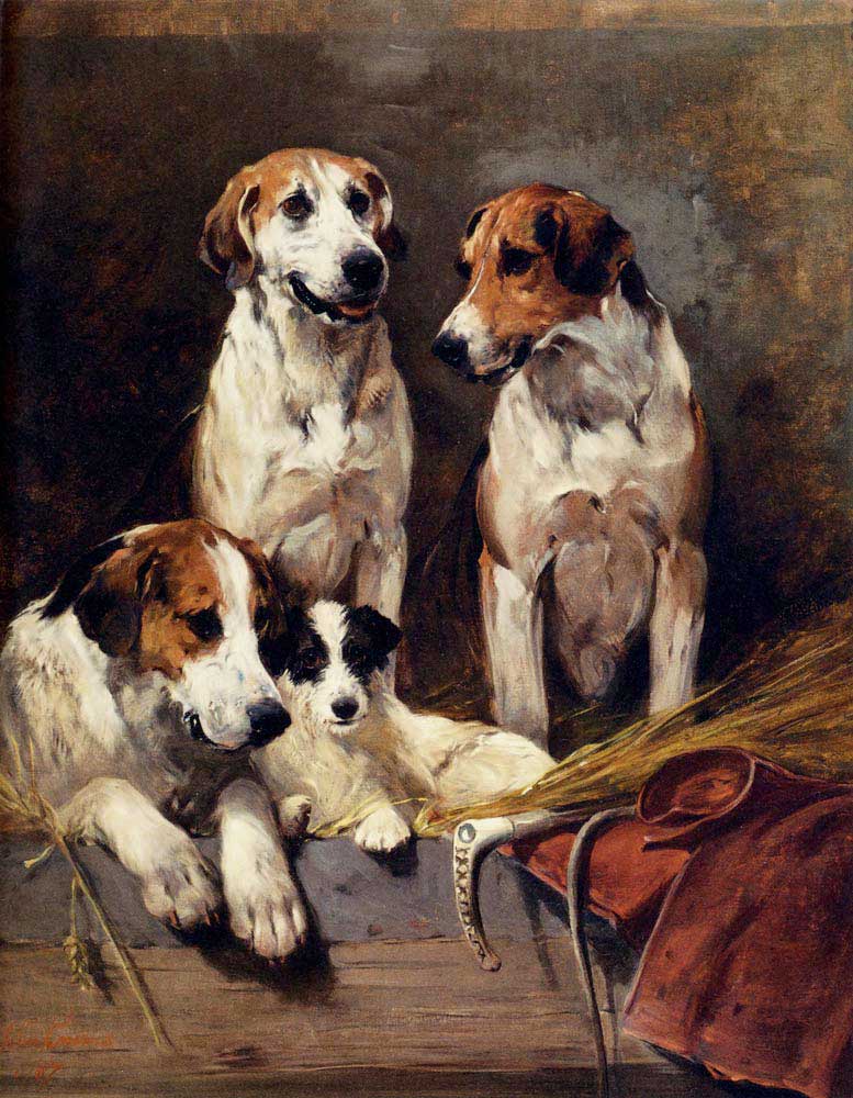 John Emms üç Köpek ve Avcı Terrier