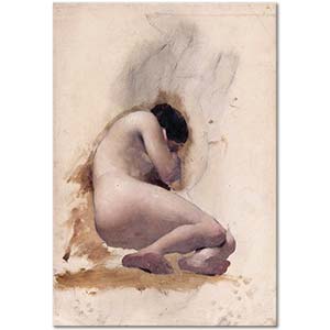 William Etty Uzanıp Yatan Nü Etüdü