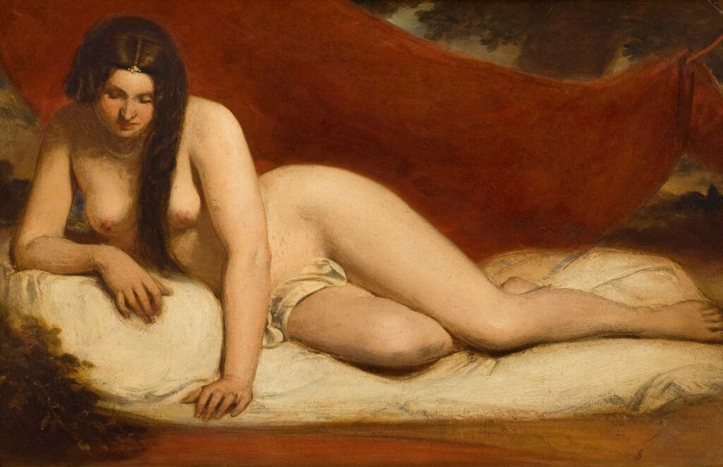 William Etty Uzanıp Yatan Nü