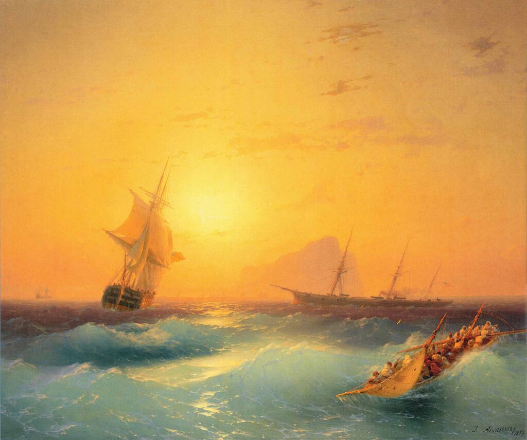 Ayvazovski Cebelitarıkta Amerikan Gemileri