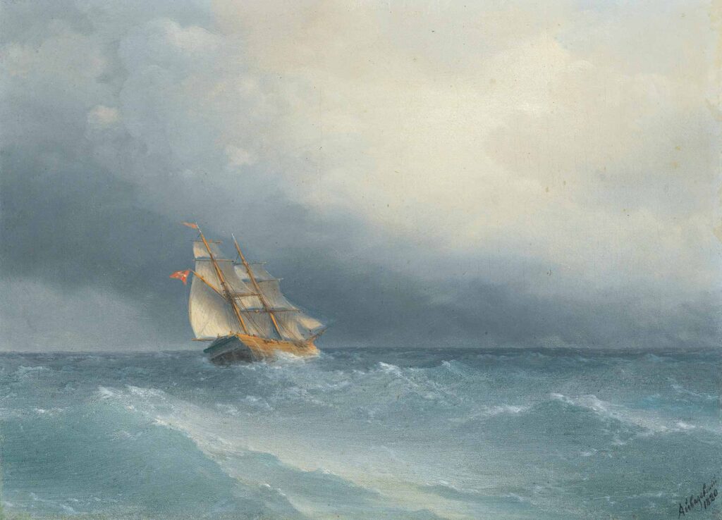 Ayvazovski Fırtınada Şişen Yelkenler
