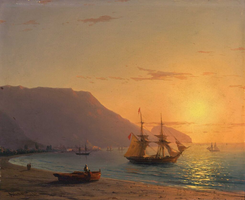 Ayvazovski Sahildeki Yelkenli