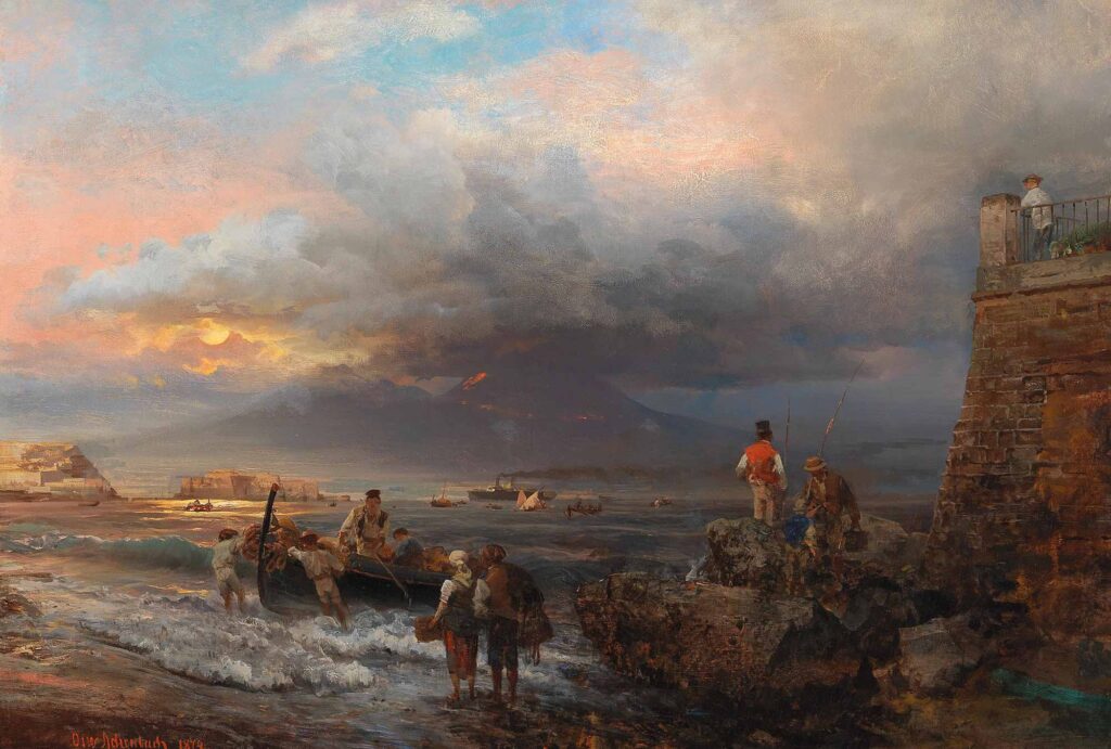 Oswald Achenbach Napoli Sahili ve Vezüv