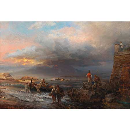 Oswald Achenbach Napoli Sahili ve Vezüv