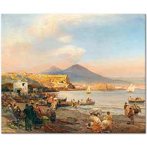 Oswald Achenbach Napoli'de Akşam Vakti