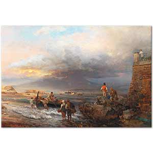 Oswald Achenbach Napoli Sahili ve Vezüv