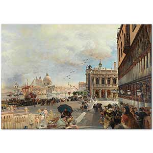 Oswald Achenbach Piazzetta Meydanı Venedik