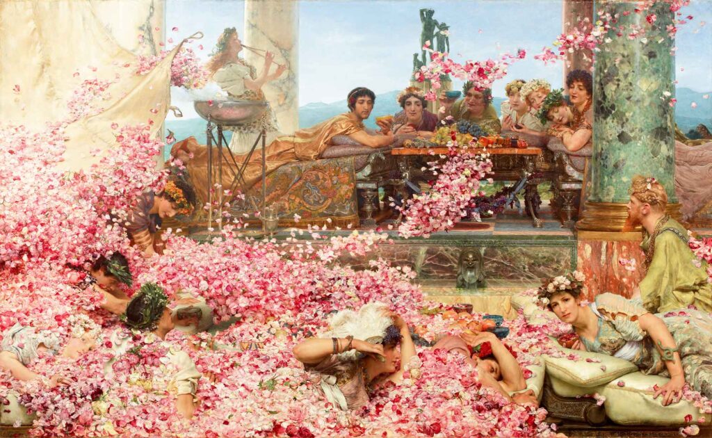Sir Lawrence Alma Tadema Heliogabalus Gülleri