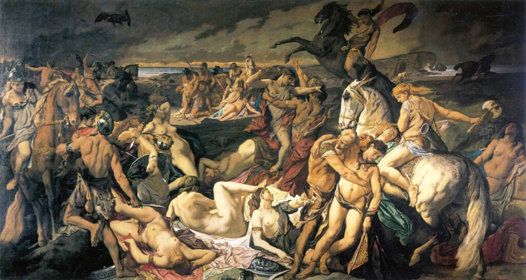 Anselm Feuerbach Amazon Baskını - Battle of the Amazons