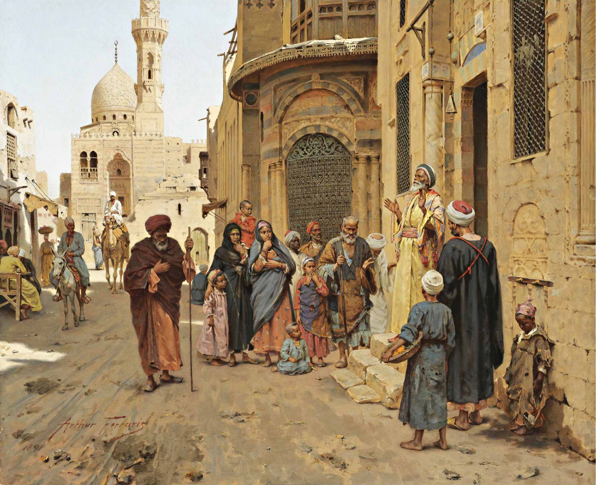 Мусульманский рынок. Arthur von Ferraris (1856-1936). Arthur von Ferraris (1856-1936) художник. Ориентализм Верещагин.