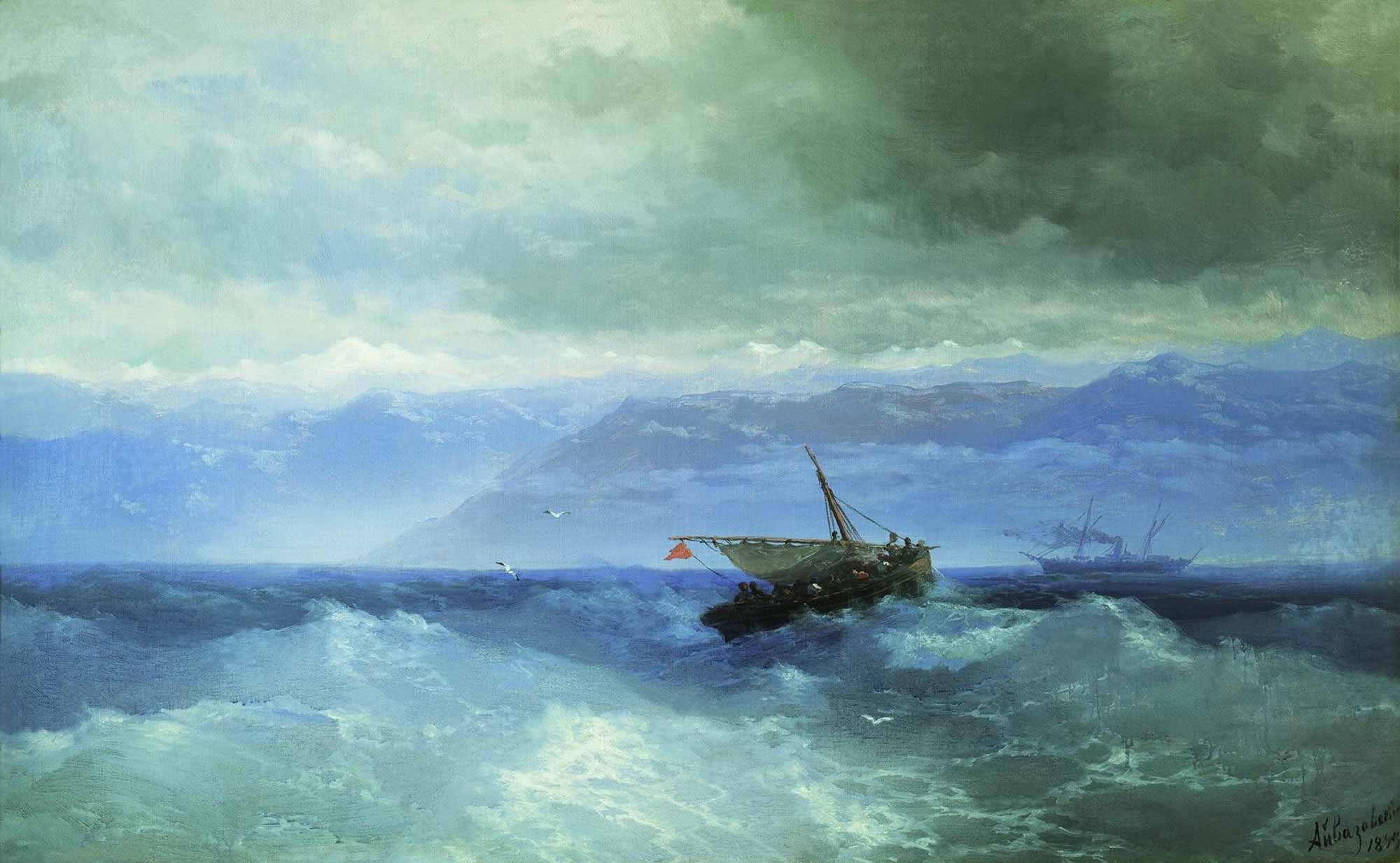 Жизнь и творчество ик айвазовского. Айвазовский кавказские горы с моря. 1899 Год.