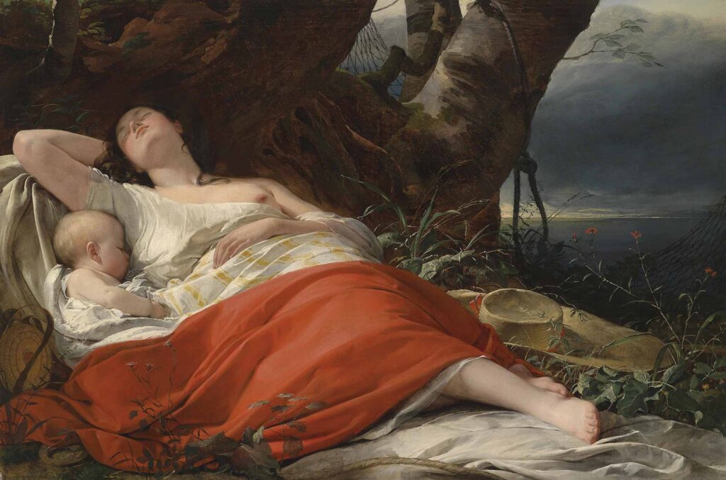 Friedrich von Amerling Uyuyan Balıkçı - Sleeping Fisher Woman