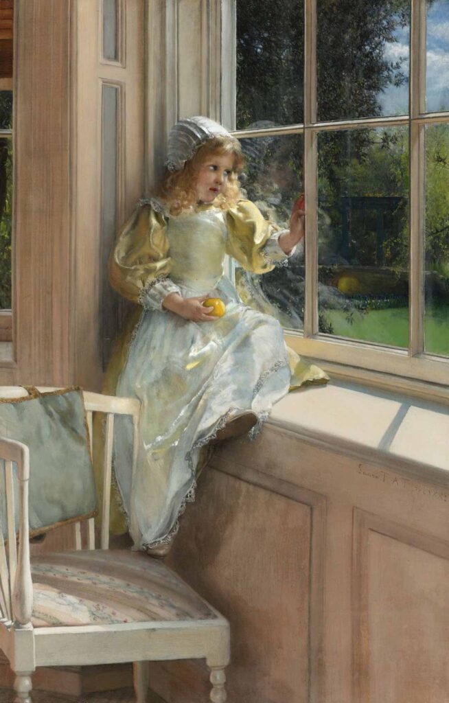 Laura Theresa Alma Tadema Pencereden Bakan Çocuk - A Looking out Owindow