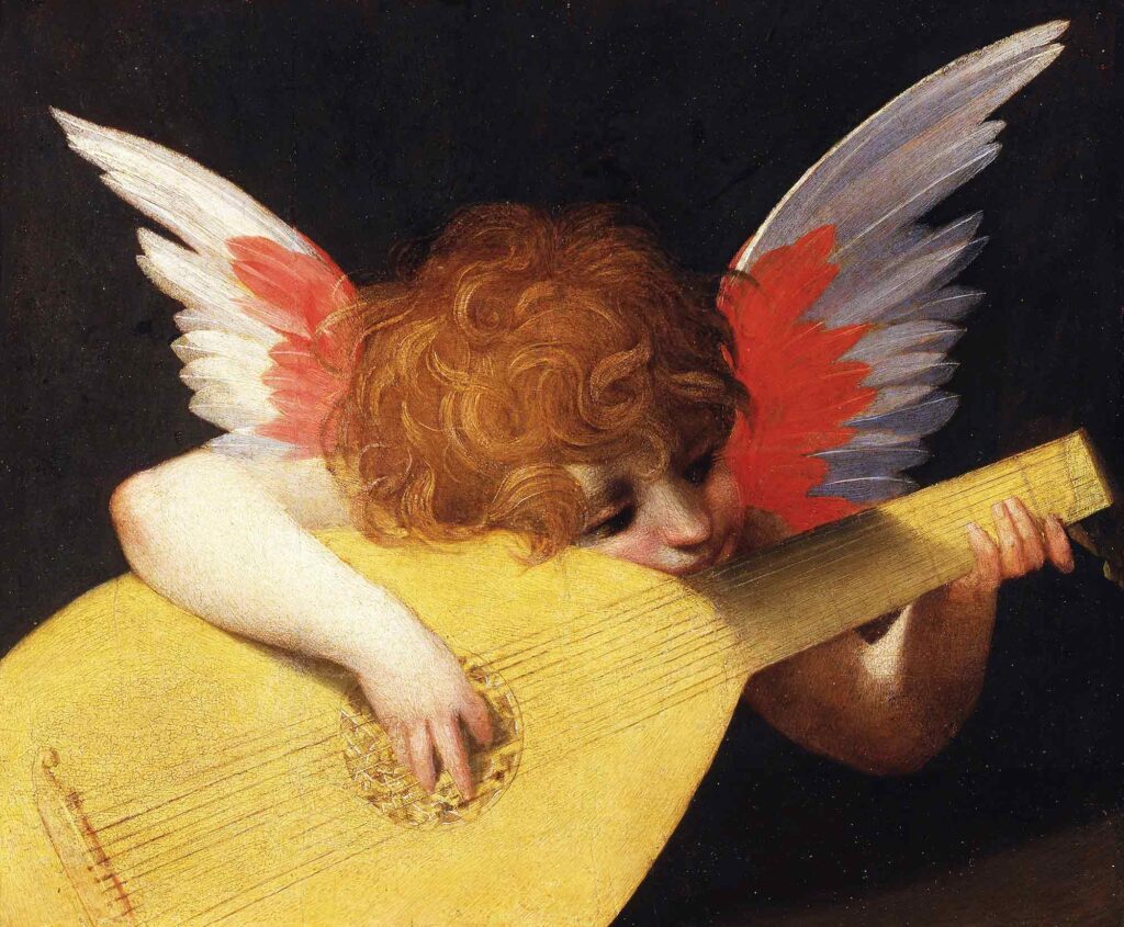 Rosso Fiorentino Müzisyen Melek - Musical Angel Playing the Lute