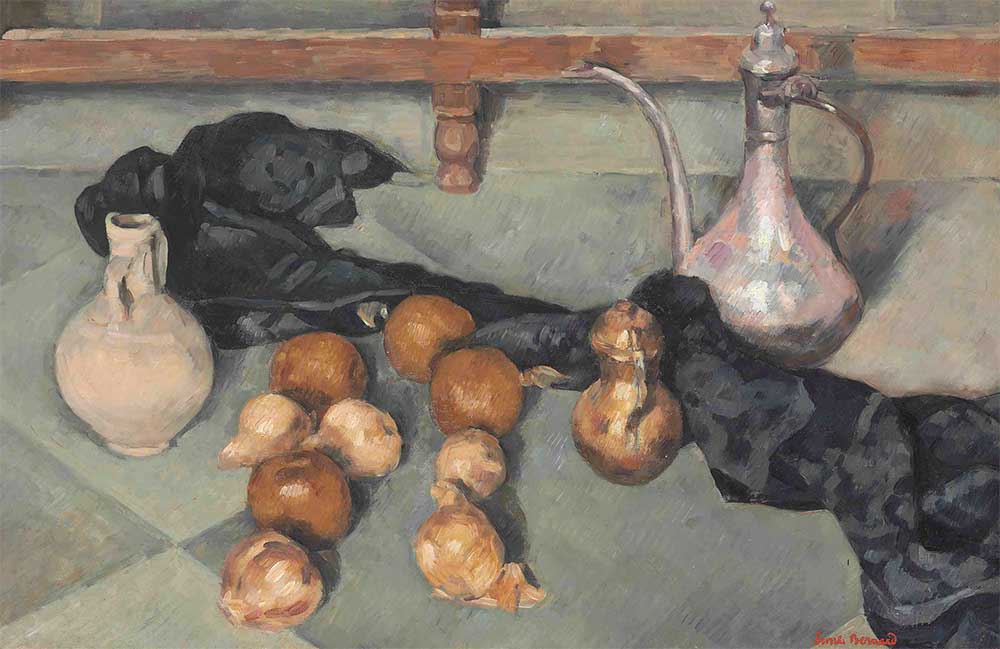 Emile Bernard Sürahi ve Soğanlar ile Natürmort