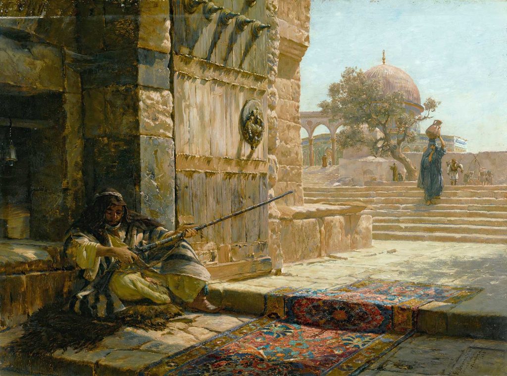 Gustav Bauernfeind Mescid-i Aksa Kapısında Nöbetçi