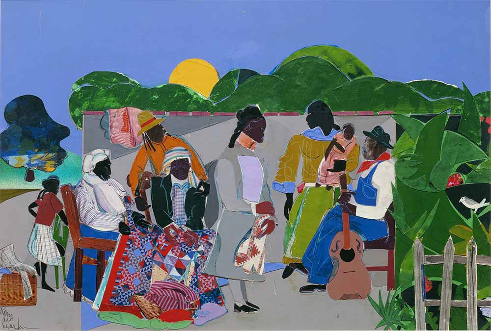 Romare Bearden Kapitone Yorgan Dikimi Sahnesi için Etüd